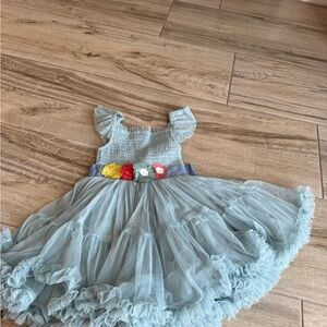 Mini Boden Light Blue Dress with Ruffles